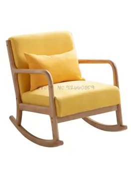 כסא נדנדה מעץ מלא כורסה וספת יחיד נורדי עצלה למבוגרים מרפסת כסא נדנדה תנומה כיסא מודרני פשוט
